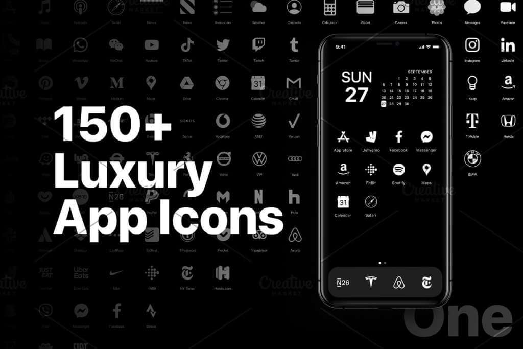 iOS 14 Luxury iPhone App Icons • One
