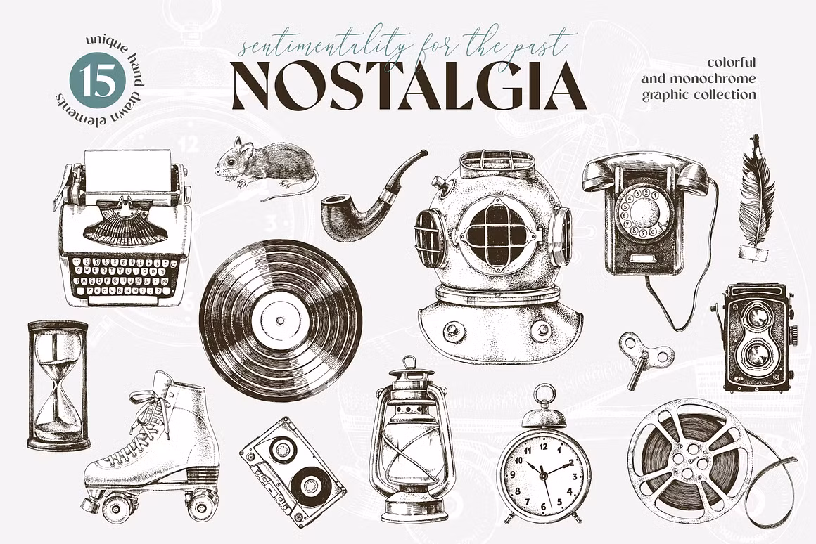 Nostalgia - vintage objects set