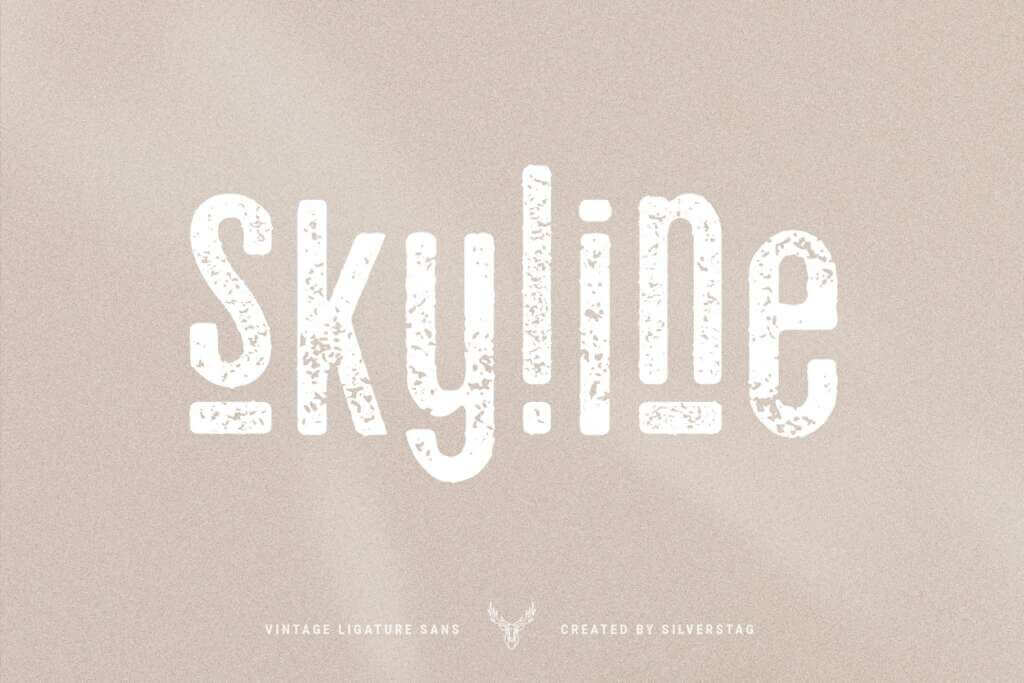 skyline - vintage ligature sans font