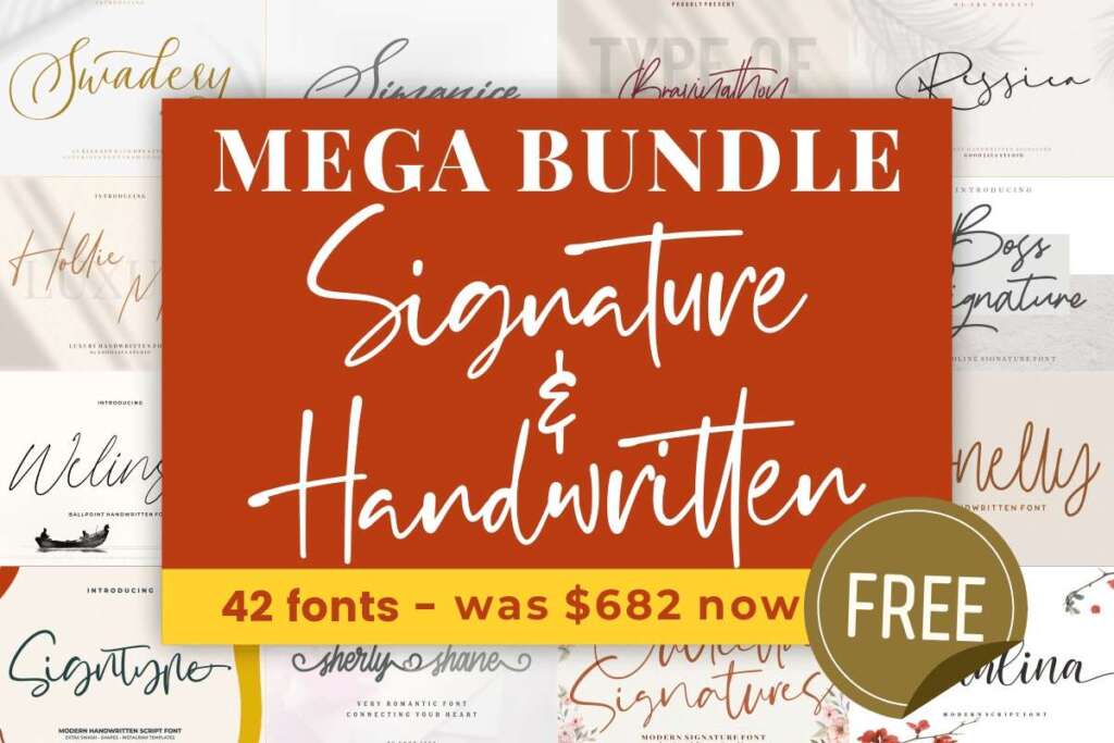 Mega Script & Handwritten Fonts Bundle