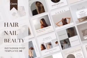 Hair Beauty Instagram Template CANVA