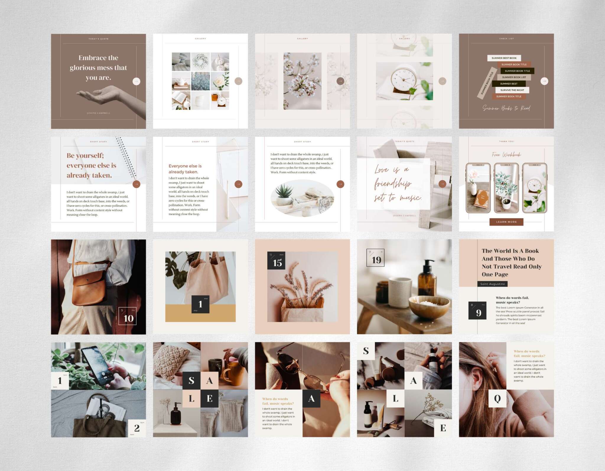 Instagram template Canva – Customizable Editable Clean Minimum Beige ...