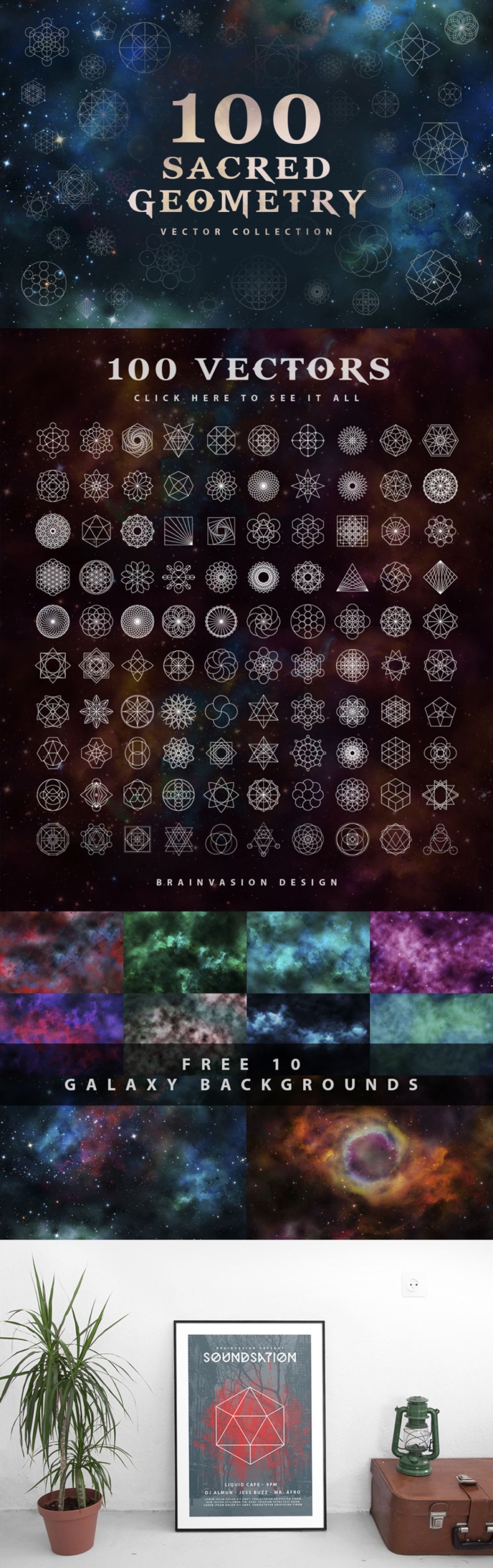 100 Sacred Geometry Vectors