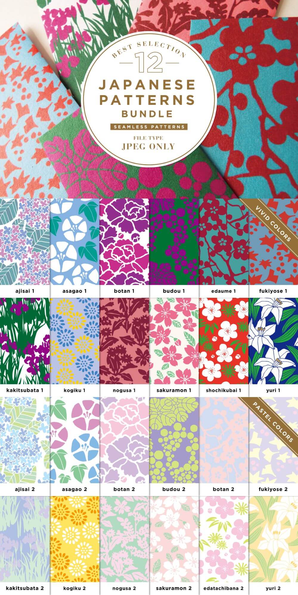 12 Best Innovative Japanese Patterns Bundle