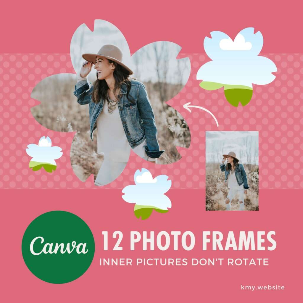 12 Cherry Blossom Photo Frames for Canva