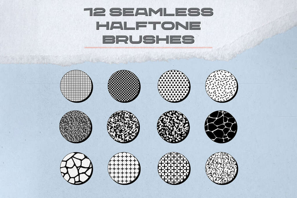 12 Free Seamless Halftone Procreate Brushes
