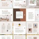 Instagram Template Canva Post Story - Clean Minimum Carousel Social Media Animated Pack - Quotes, Notification, CTA