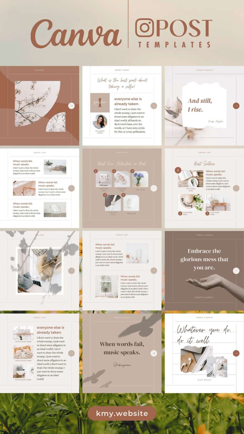 Instagram Template Canva Post Story – Minimum Carousel Social Media ...