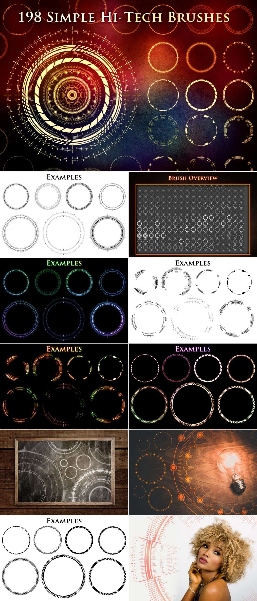 198 Simple Futuristic Circle Brushes