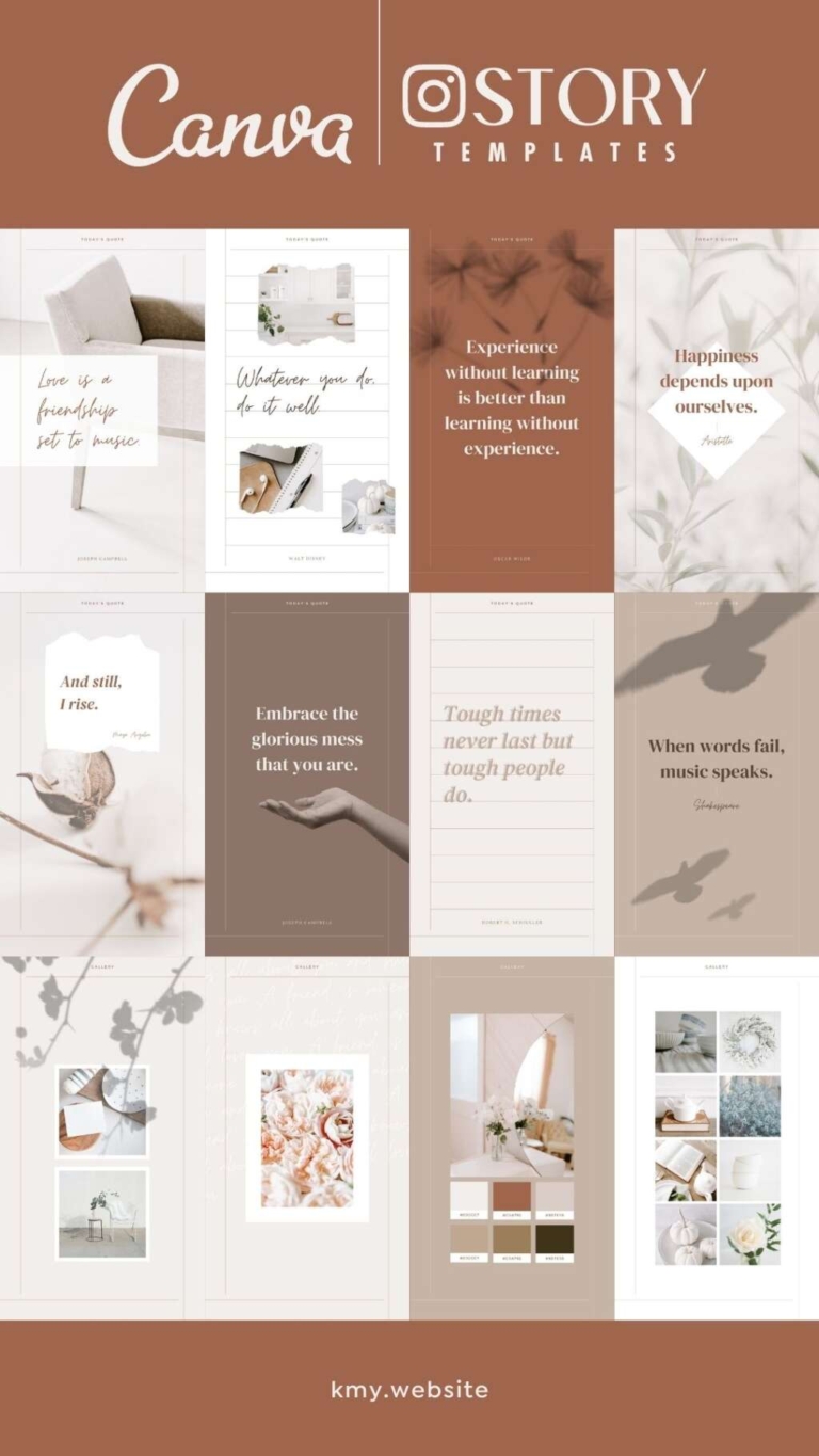 Instagram Story Reel Template Canva – Editable Clean Minimum Beige ...