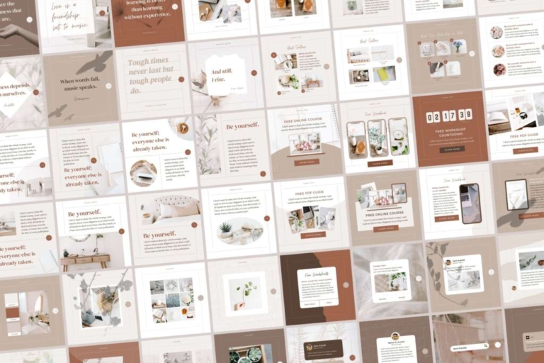 Instagram template Canva – Customizable Editable Clean Minimum Beige ...