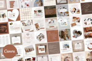 300 Instagram Templates Canva Post Story Hand