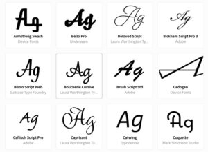 typekitのスクリプトフォント