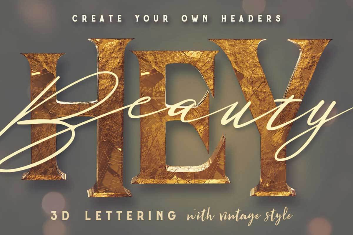 Vintage Style 3D Lettering