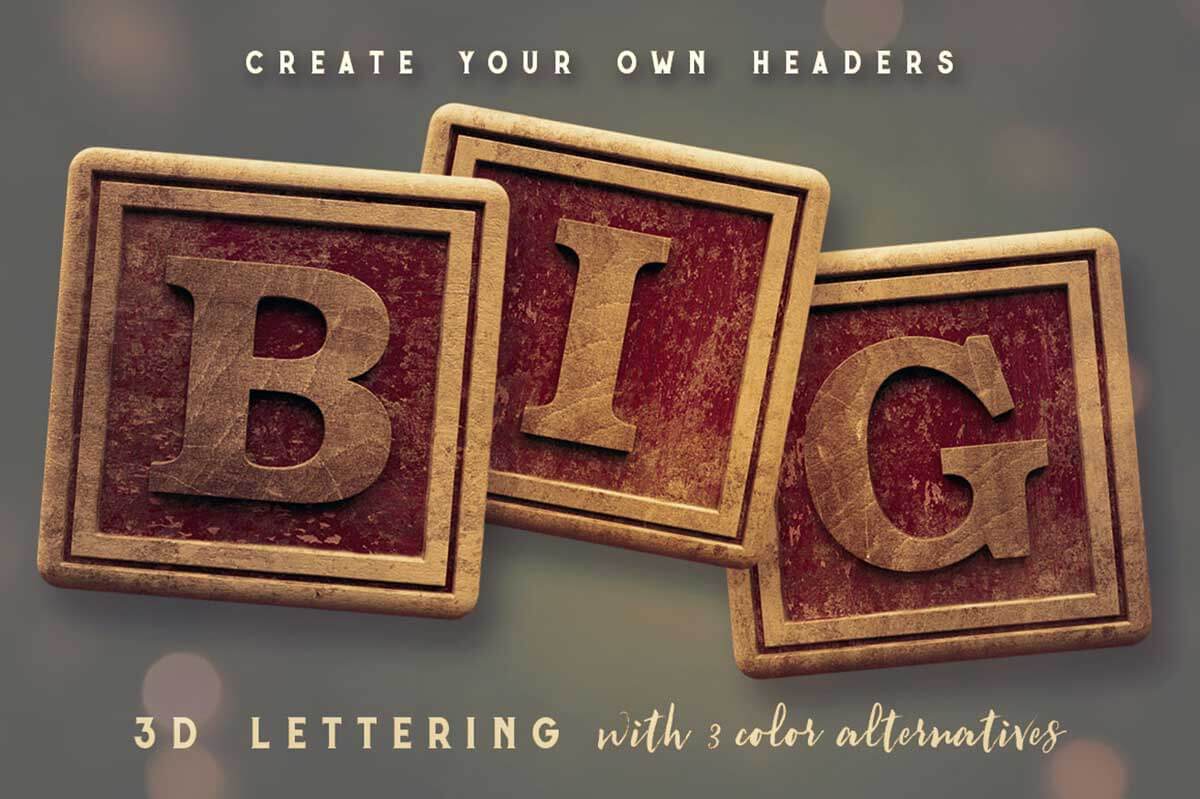 Vintage Wooden Box 3D Lettering