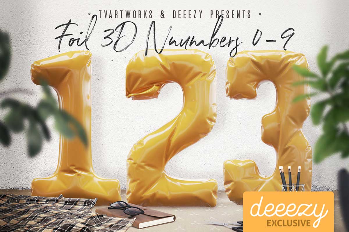 Free Foil 3D Numbers