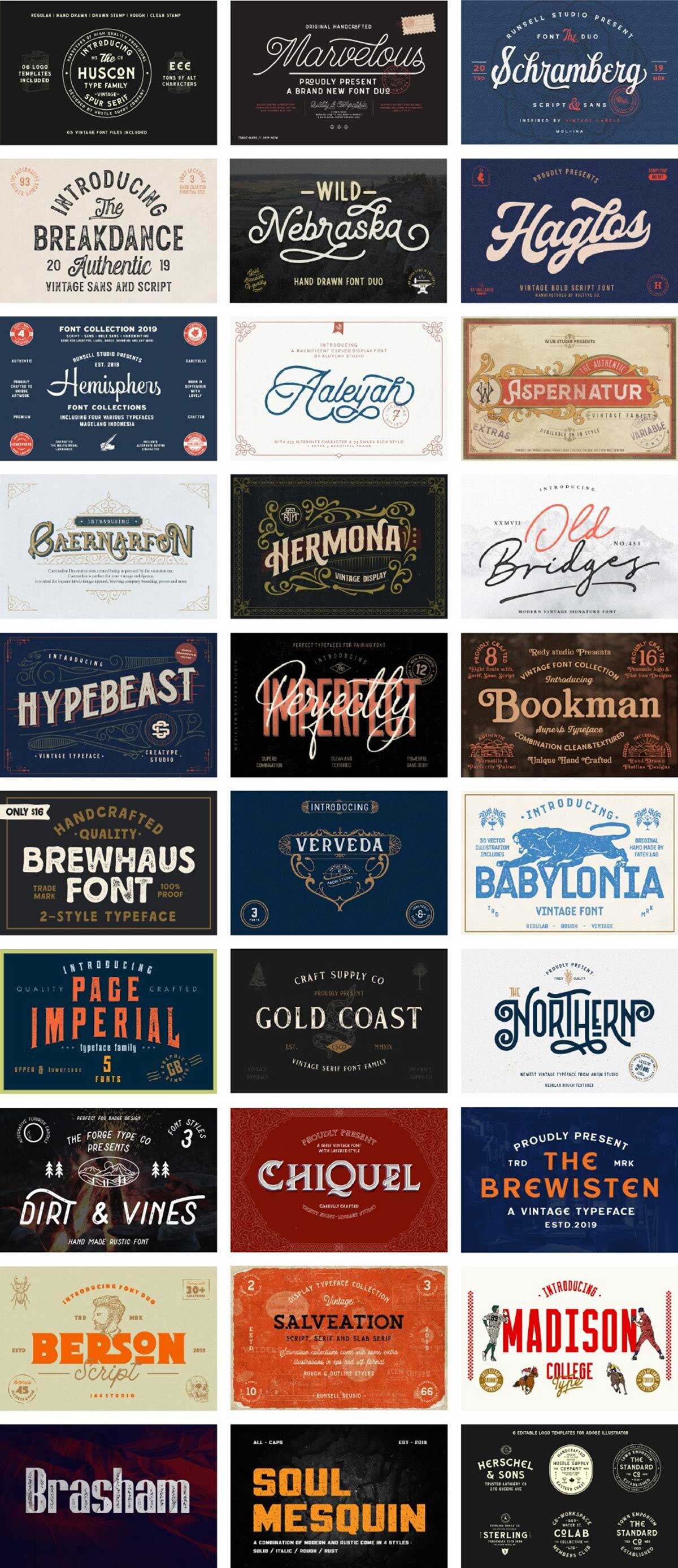 The Massive Vintage Font Bundle