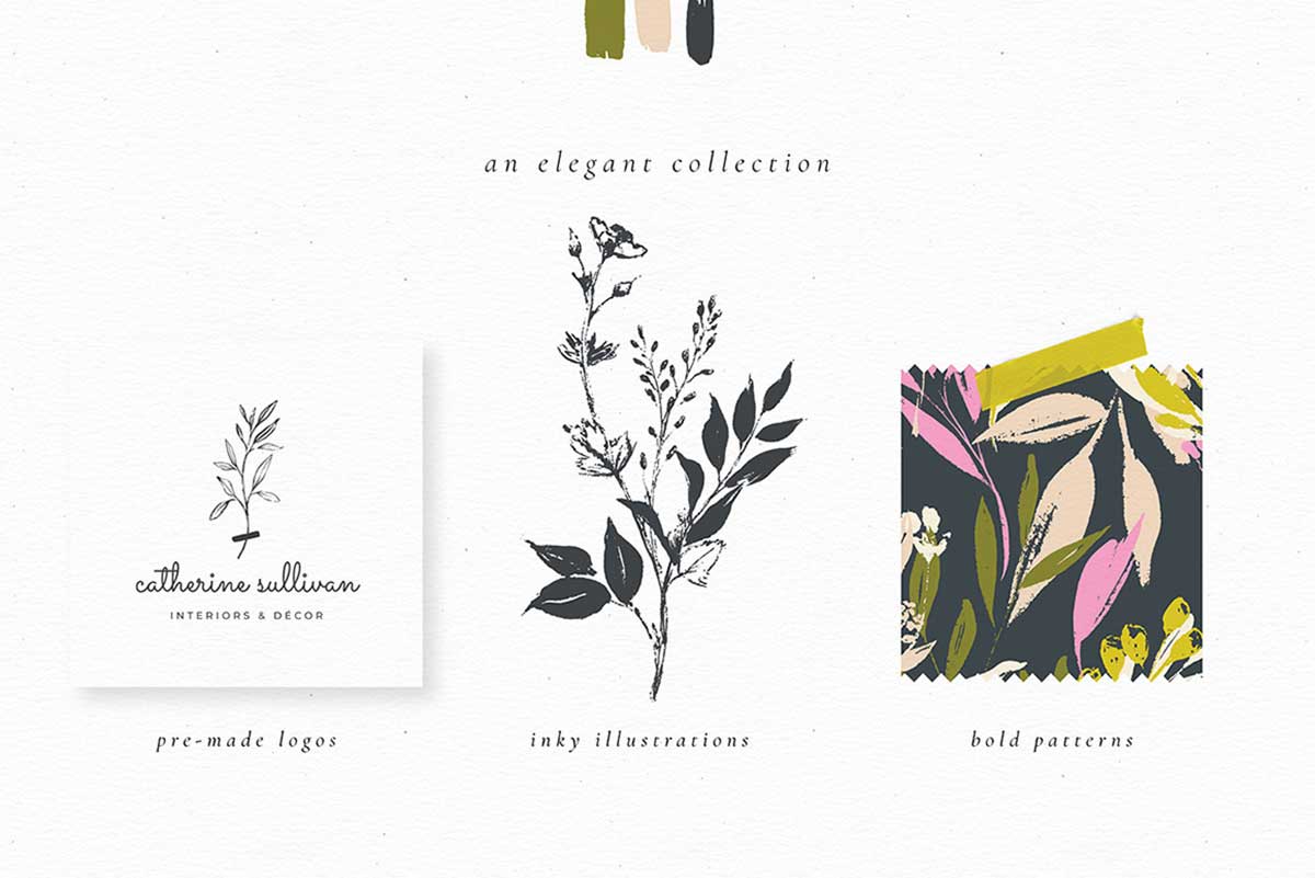 INK BOTANICALS LOGOS & PATTERNS