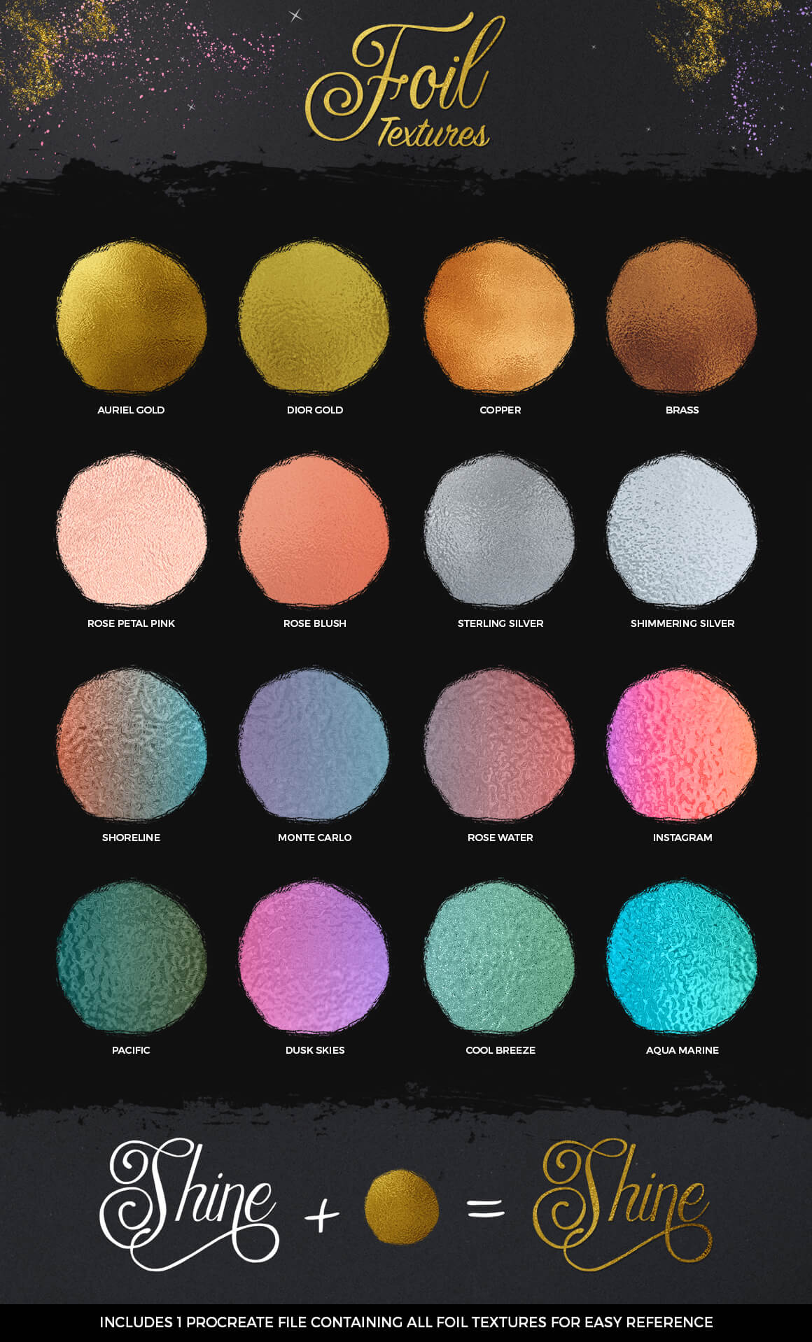 GLITTER AND FOIL KIT FOR PROCREATE