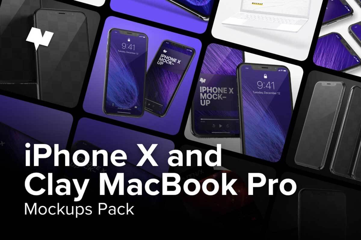 iPhone XとMacBook Proのモックアップ
