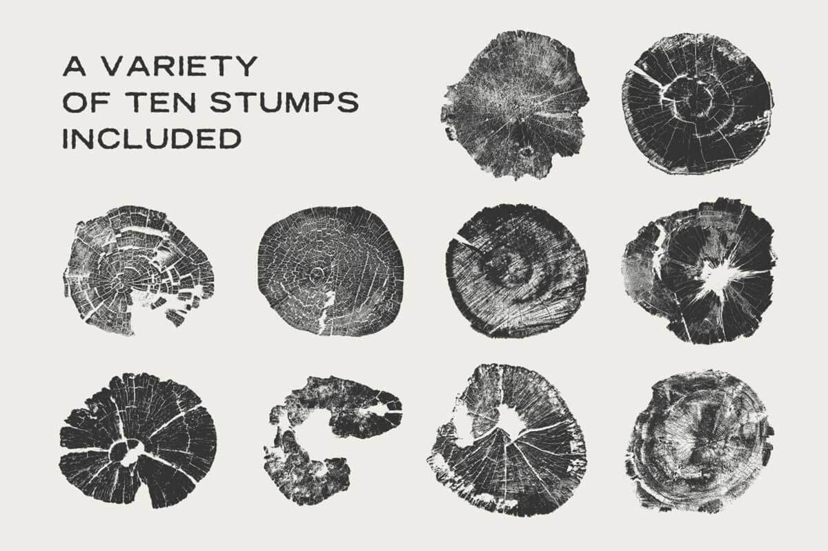 WOOD TREE RING STUMPS