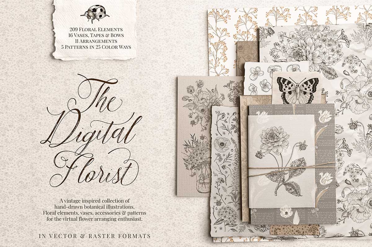 THE DIGITAL FLORIST – VINTAGE INSPIRED BOTANICALS