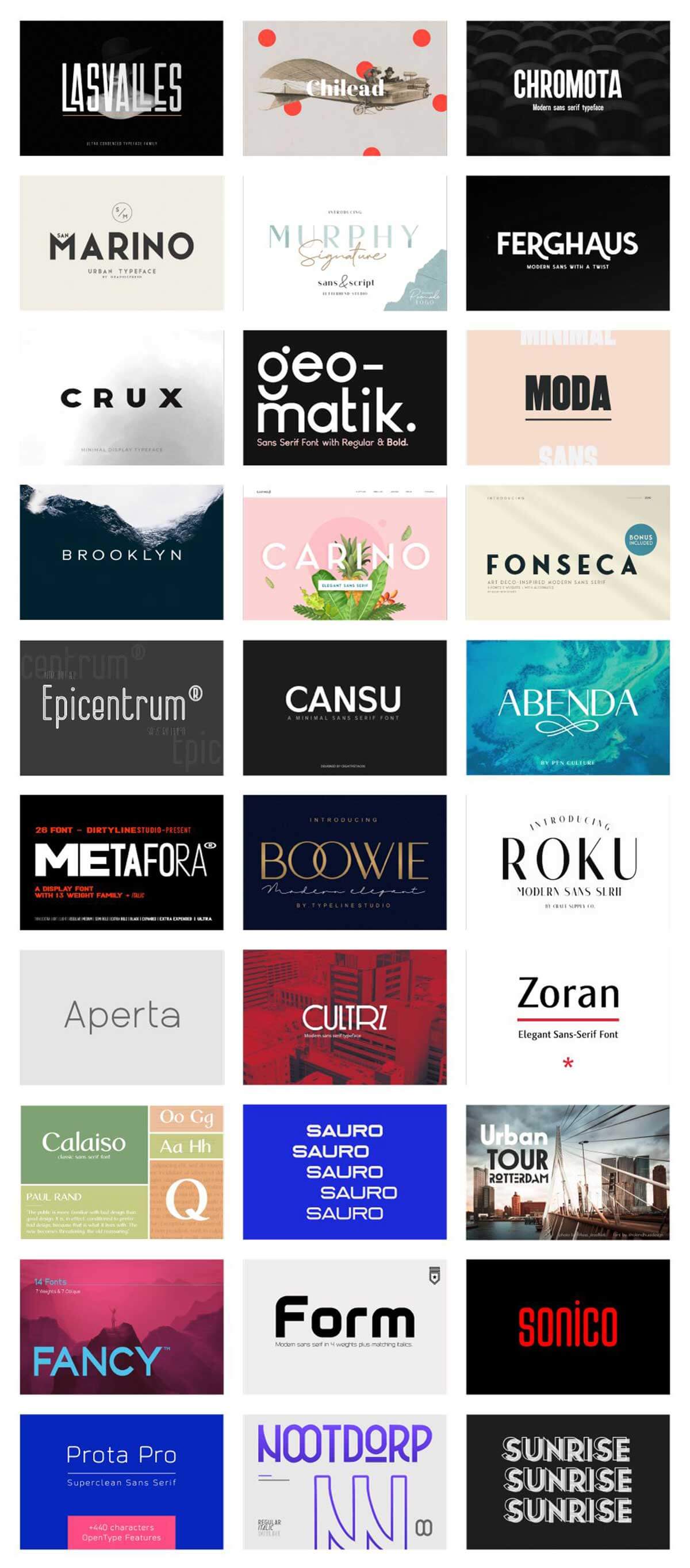 The Sensational Sans Serif Font Bundle
