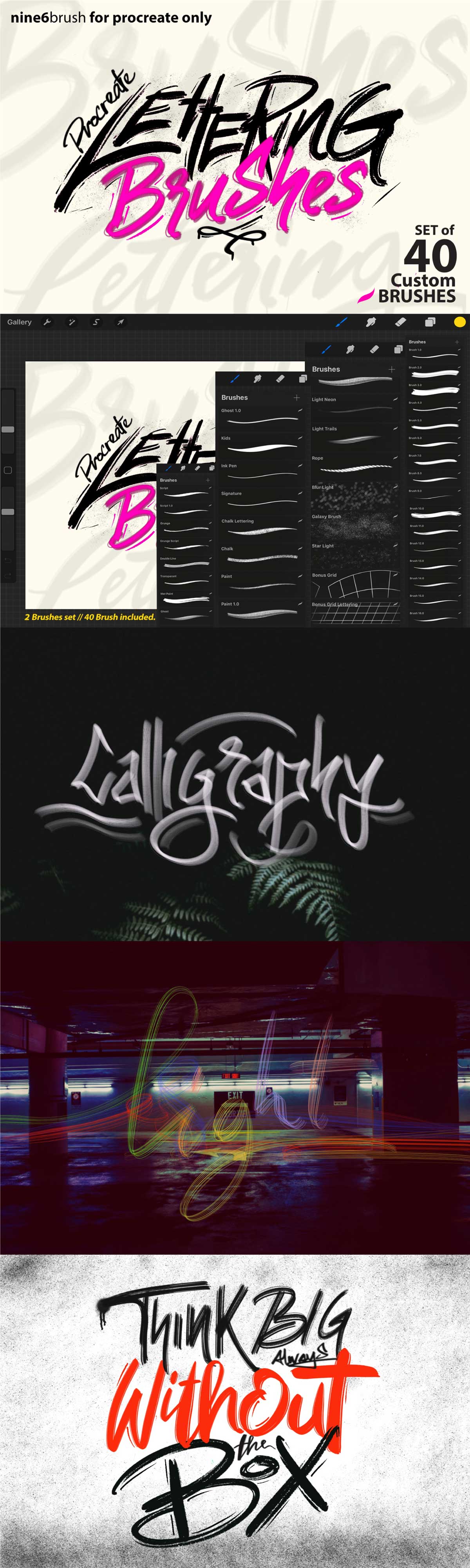 FREE NINE6BRUSH PROCREATE LETTERING