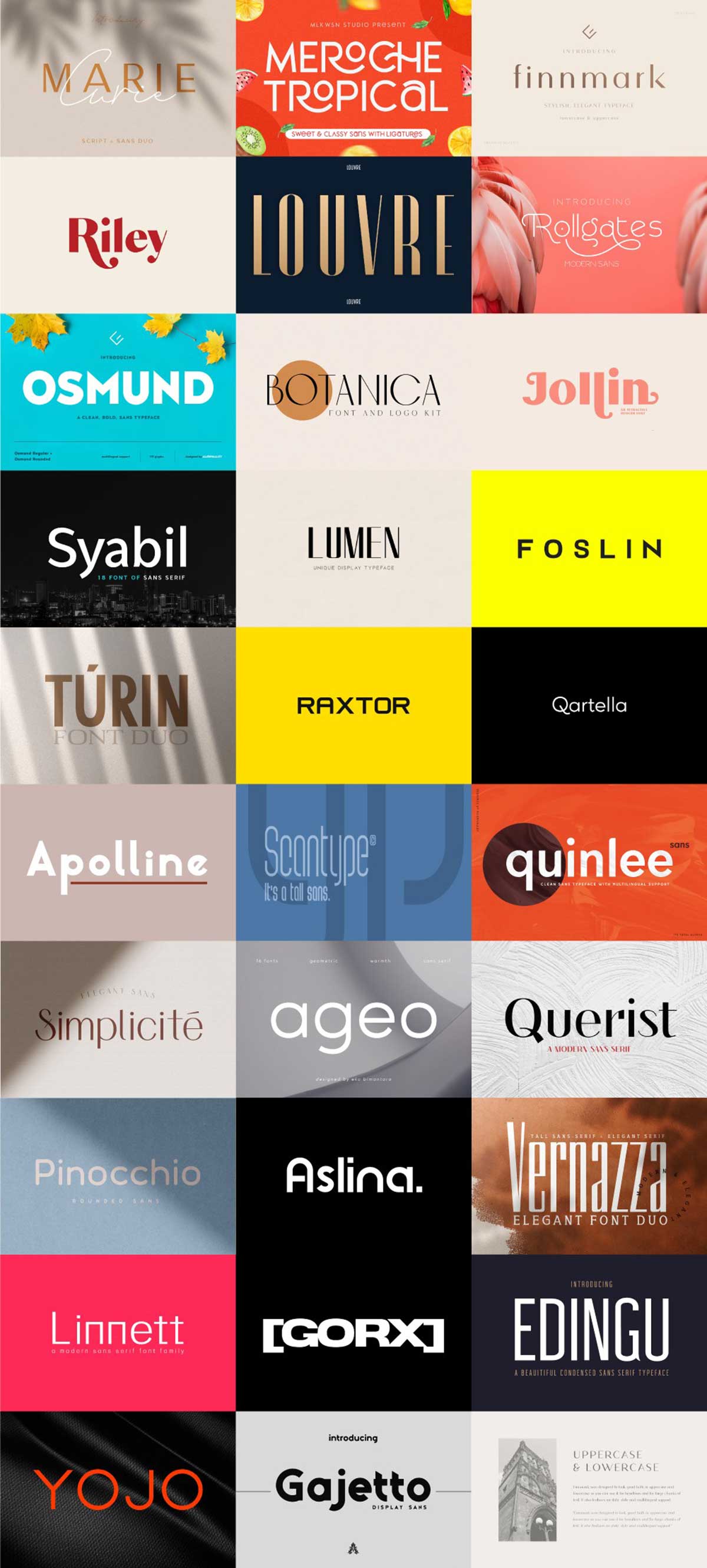 The Modern Display Font Bundle