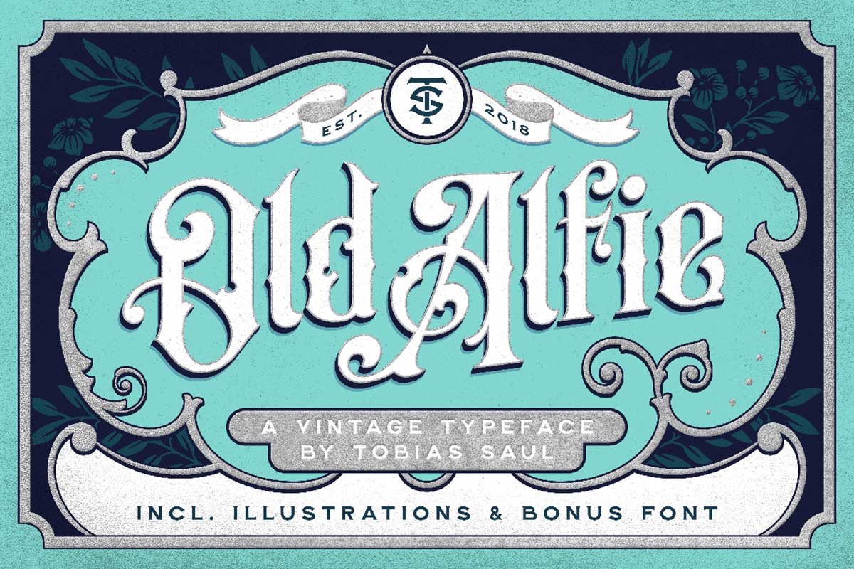 OLD ALFIE FONT + EXTRAS