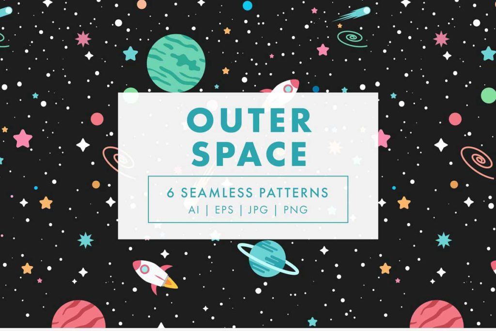 Outer Space Seamless Patterns
