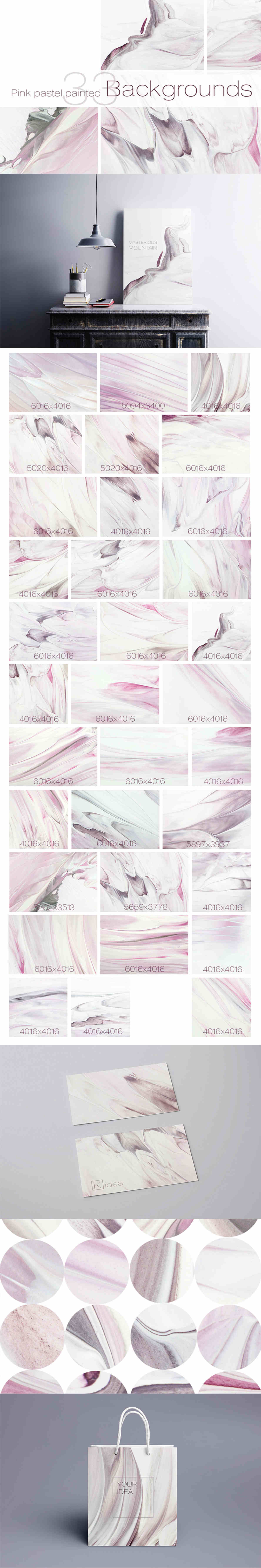 33 PASTEL PAINTED BACKGROUNDS