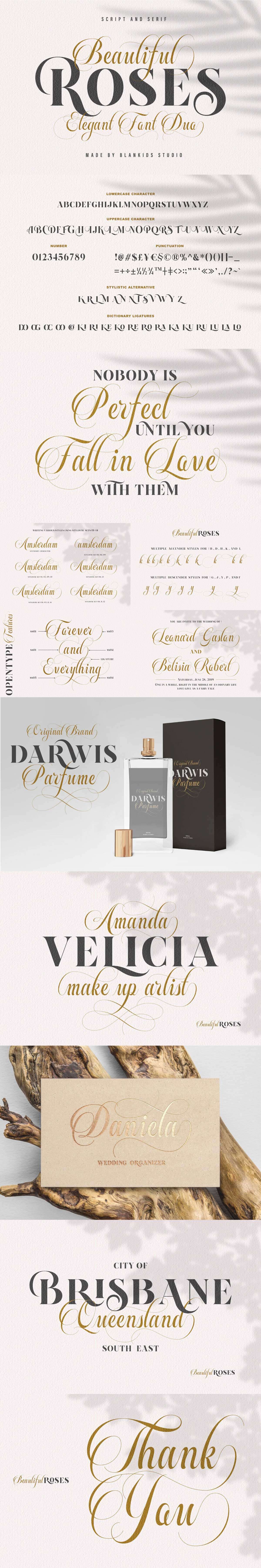 Beautiful Roses - Font Duo
