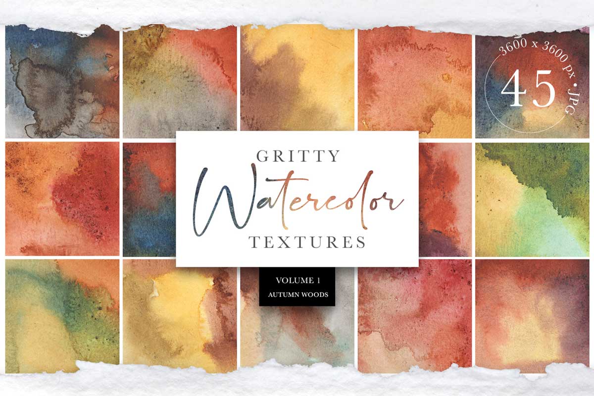 GRITTY WATERCOLOR TEXTURES VOL. 1