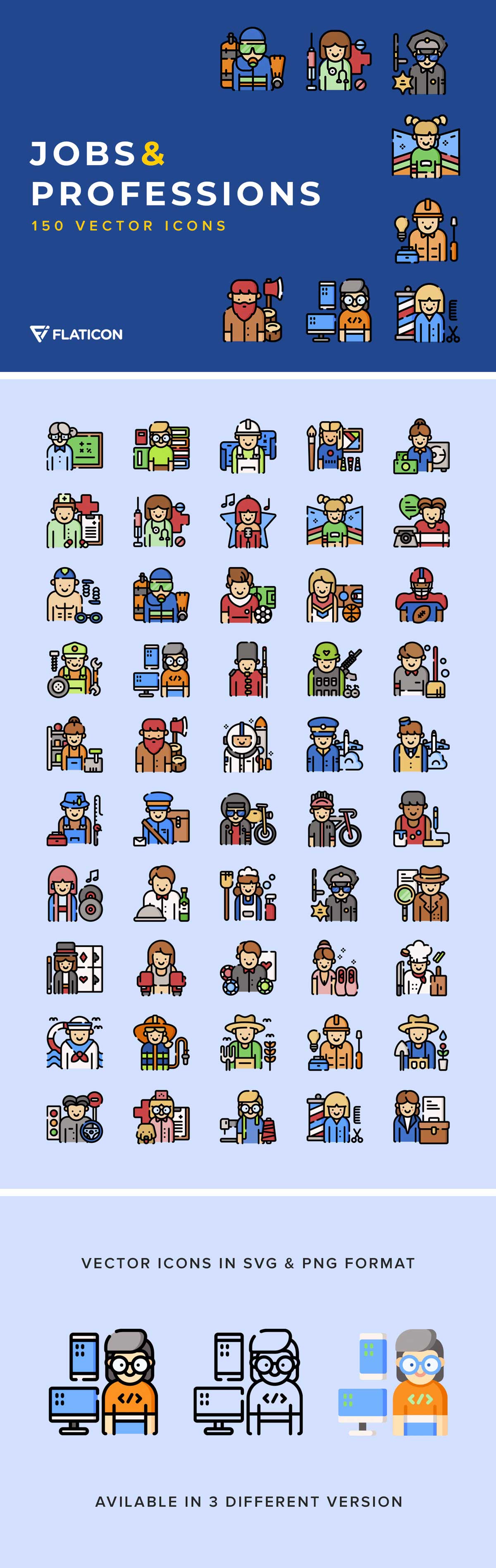 Jobs and Professions Icons Set