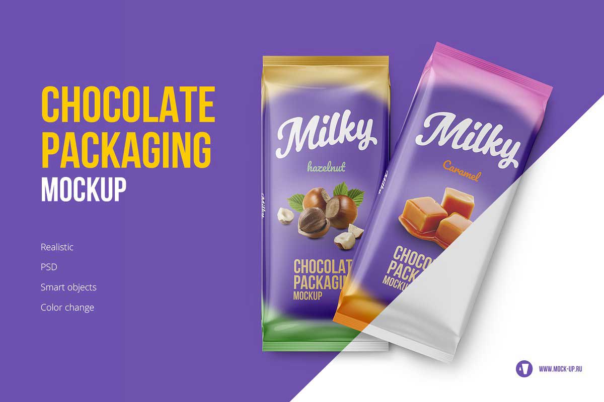 Two Chocolate bar mockup