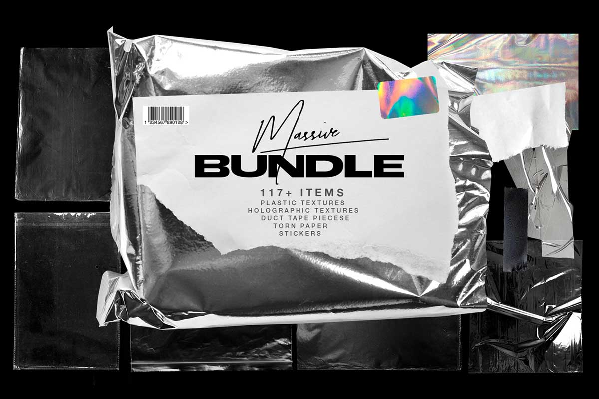 PLASTIC WRAP AND TORN PAPER COLLECTION