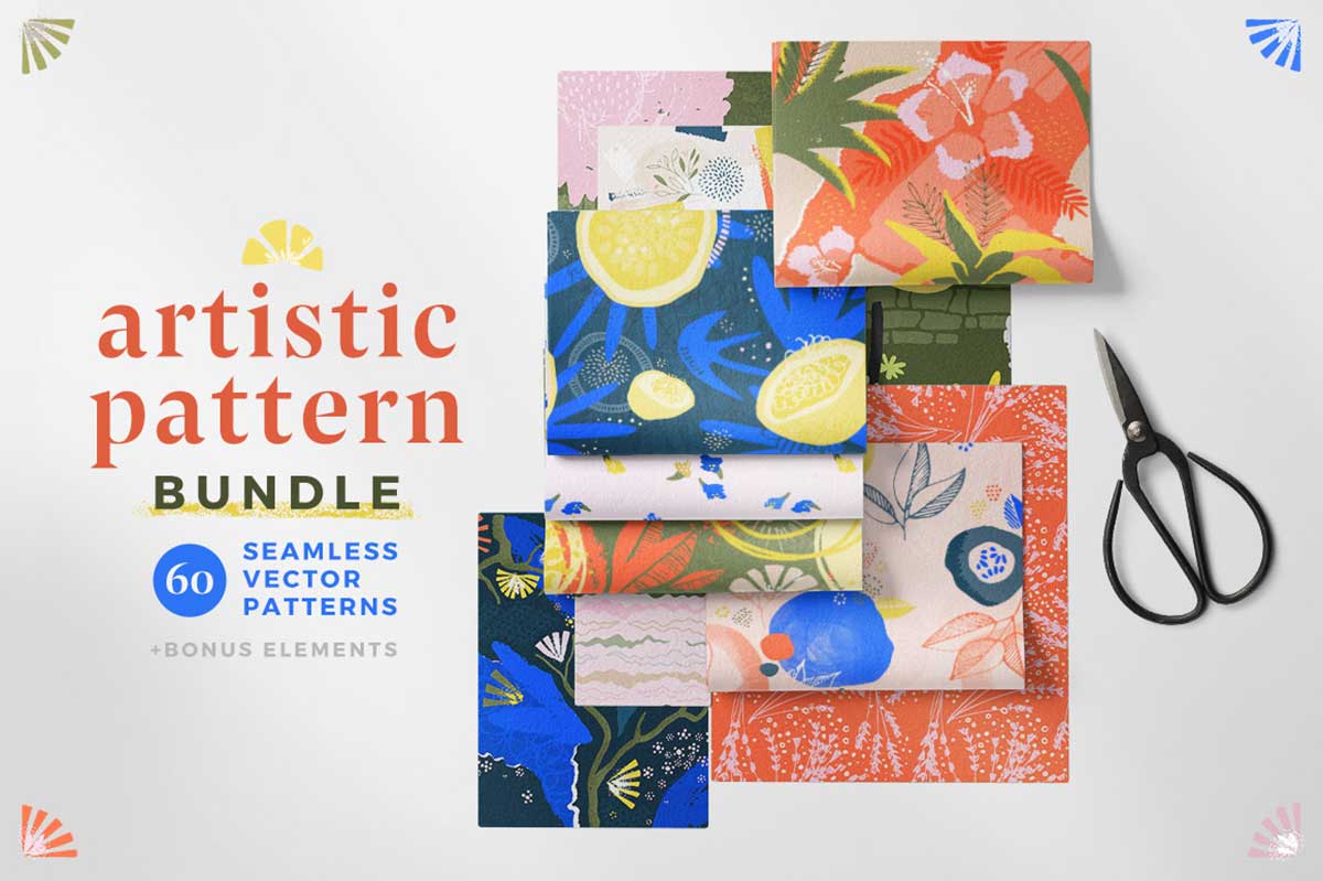 おしゃれなシームレスパターン60種セット:ARTISTIC PATTERN COLLECTION