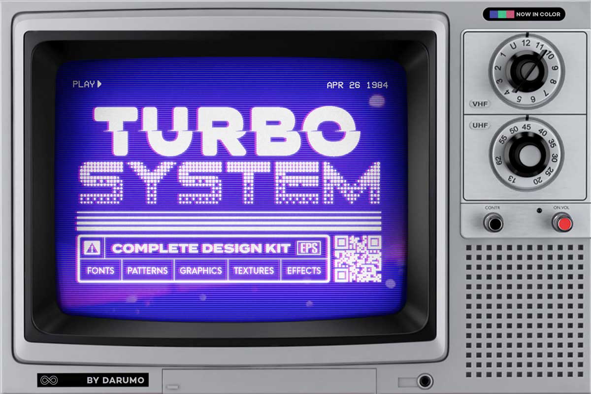 レトロSF風デザイン制作キット:TURBO SYSTEM
