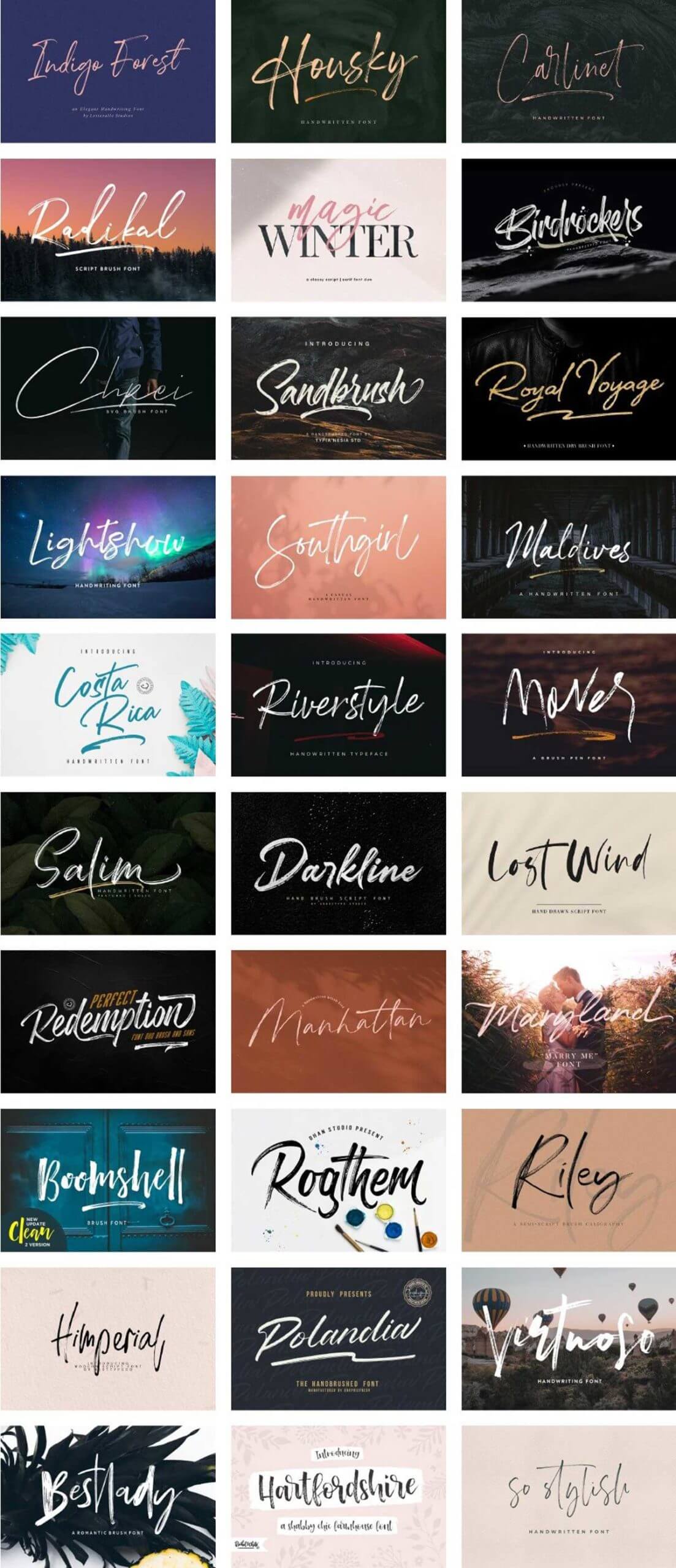 The Beautiful Brush Font Bundle