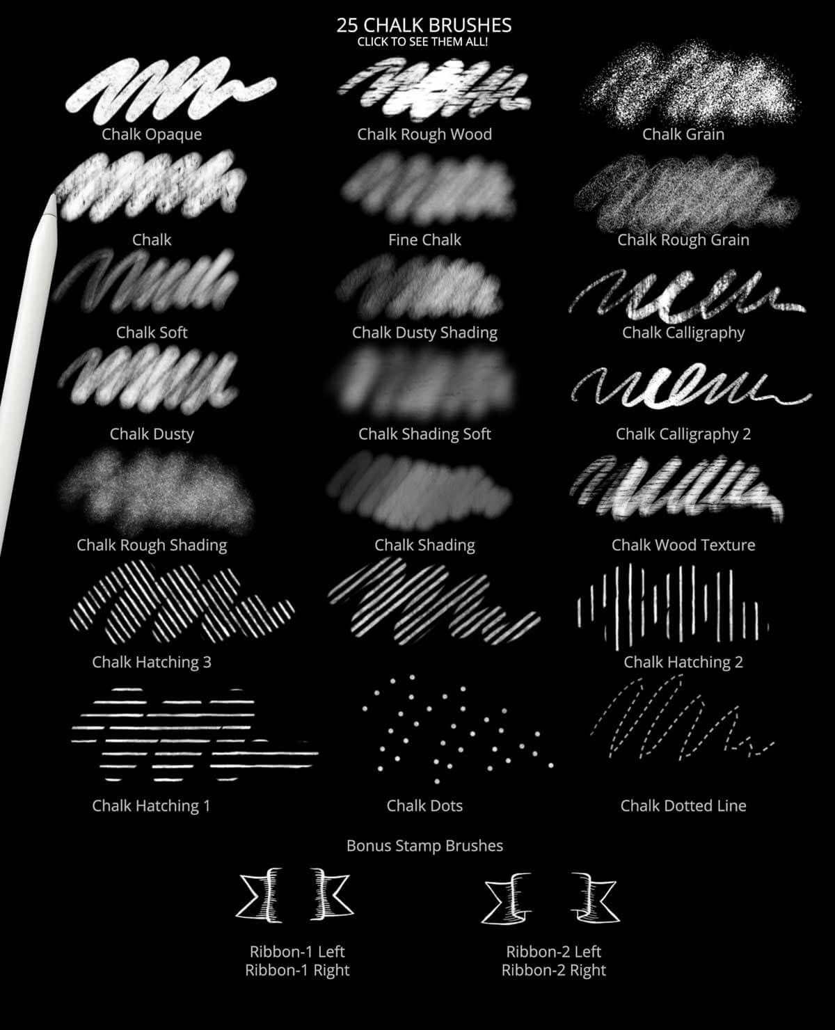 Procreate Chalk Lettering Brushes