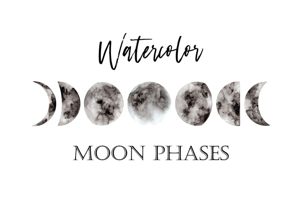 Watercolor Moon Phases