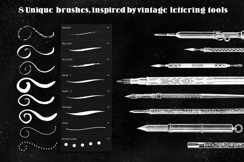 PROCREATE VINTAGE LETTERING BUNDLE
