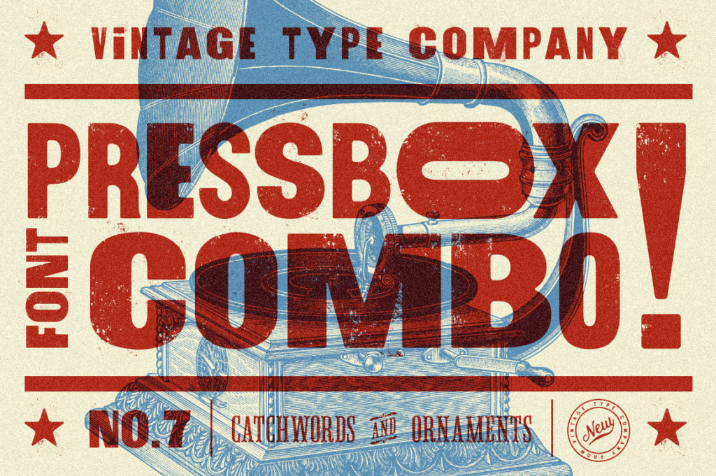 PRESSBOX LETTERPRESS FONT COMBO