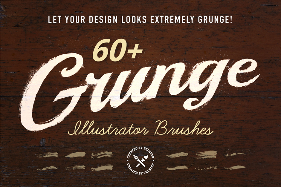 60 Grunge Illustrator Brushes
