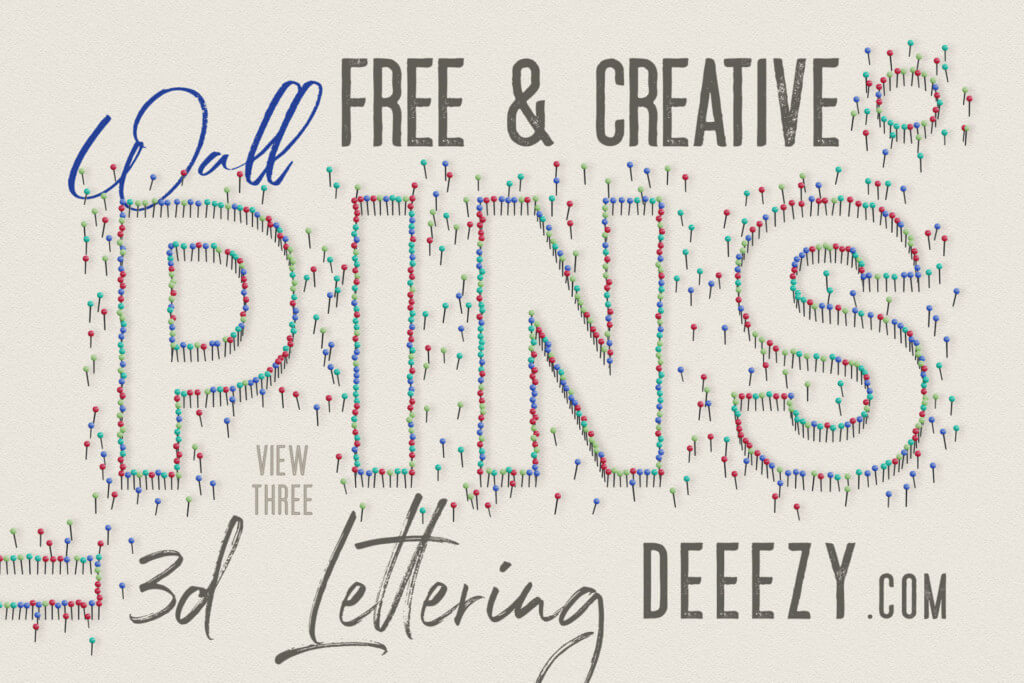 Free Wall Pins 3D Lettering
