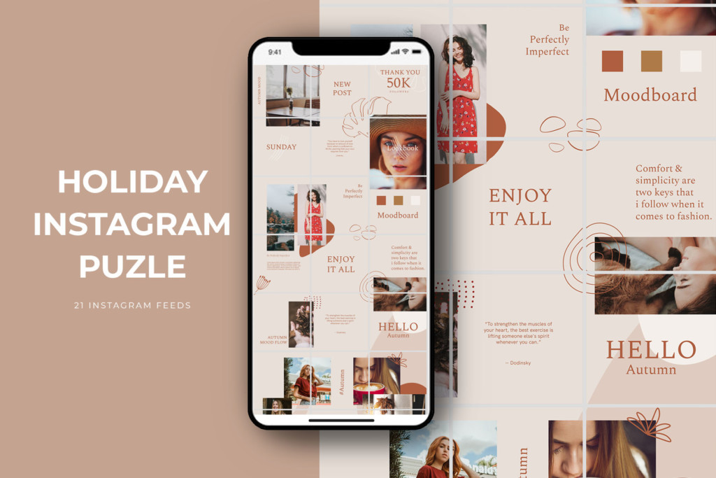 Holiday Instagram Puzzle Templates
