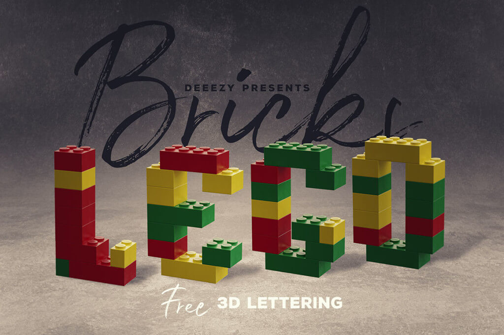 Free Toy Bricks 3D Lettering
