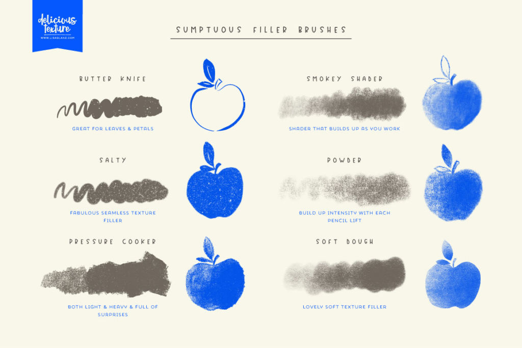 DELICIOUS TEXTURE BRUSHES & STAMPS FOR PROCREATE