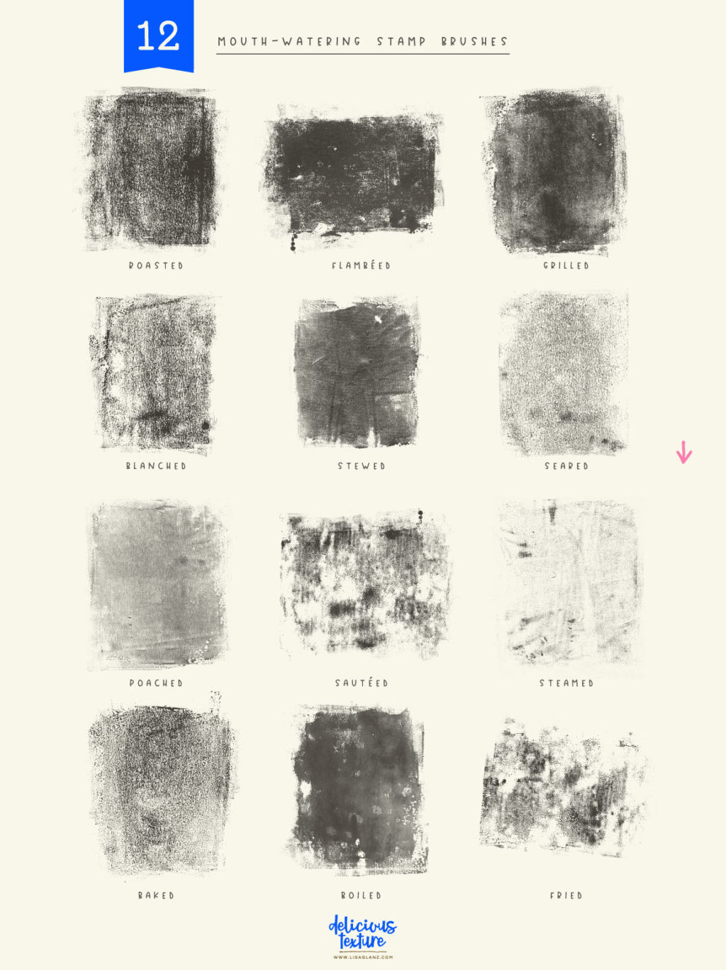 DELICIOUS TEXTURE BRUSHES & STAMPS FOR PROCREATE